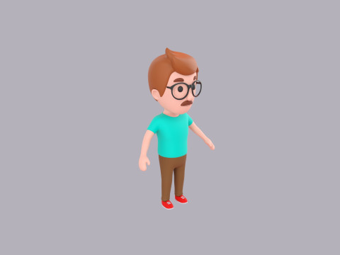 Cartoon Male Character Rigged 011 Model 3D