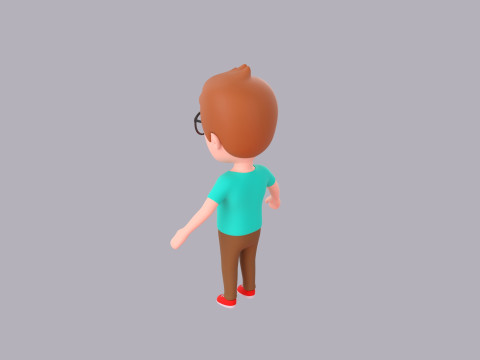 Cartoon Male Character Rigged 011 Model 3D