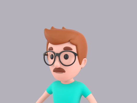 Cartoon Male Character Rigged 011 Model 3D