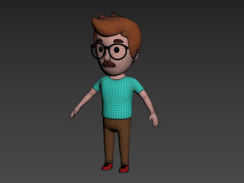 Cartoon Male Character Rigged 011 Model 3D