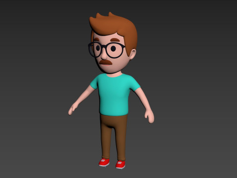 Cartoon Male Character Rigged 011 Model 3D