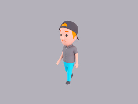 Cartoon Male Character Rigged 012 3Dモデル