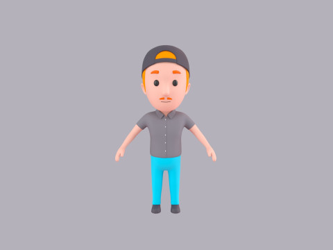 Cartoon Male Character Rigged 012 3Dモデル