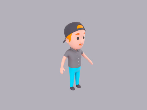 Cartoon Male Character Rigged 012 3Dモデル