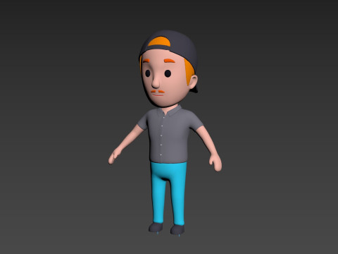 Cartoon Male Character Rigged 012 3Dモデル