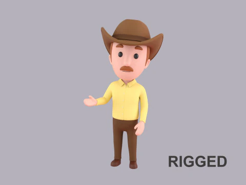 Personaggio maschile dei cartoni animati truccato 013 Modello 3D