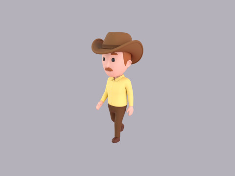 Cartoon Male Character Rigged 013 3D Model