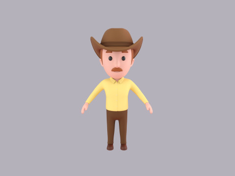 Cartoon Male Character Rigged 013 3D Model