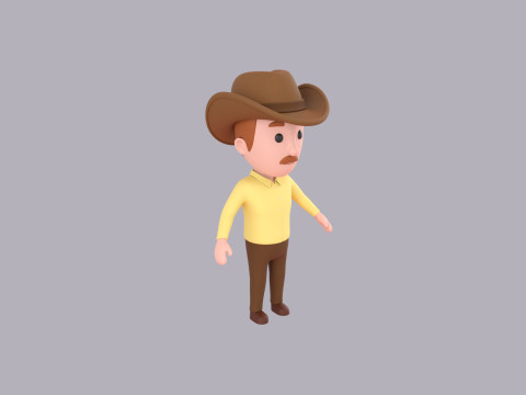 Cartoon Male Character Rigged 013 3D Model