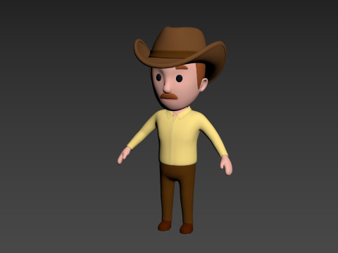 Cartoon Male Character Rigged 013 3D Model