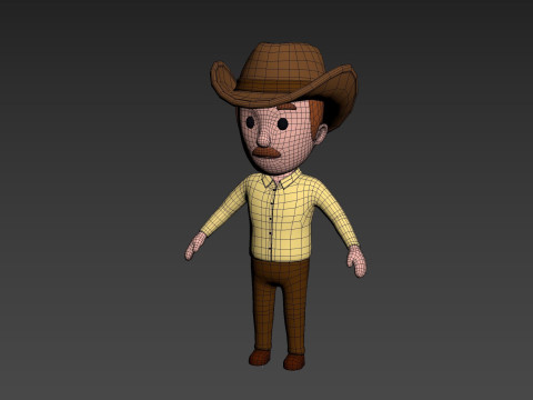 Cartoon Male Character Rigged 013 3D Model