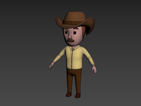 Cartoon Male Character Rigged 013 3D Model