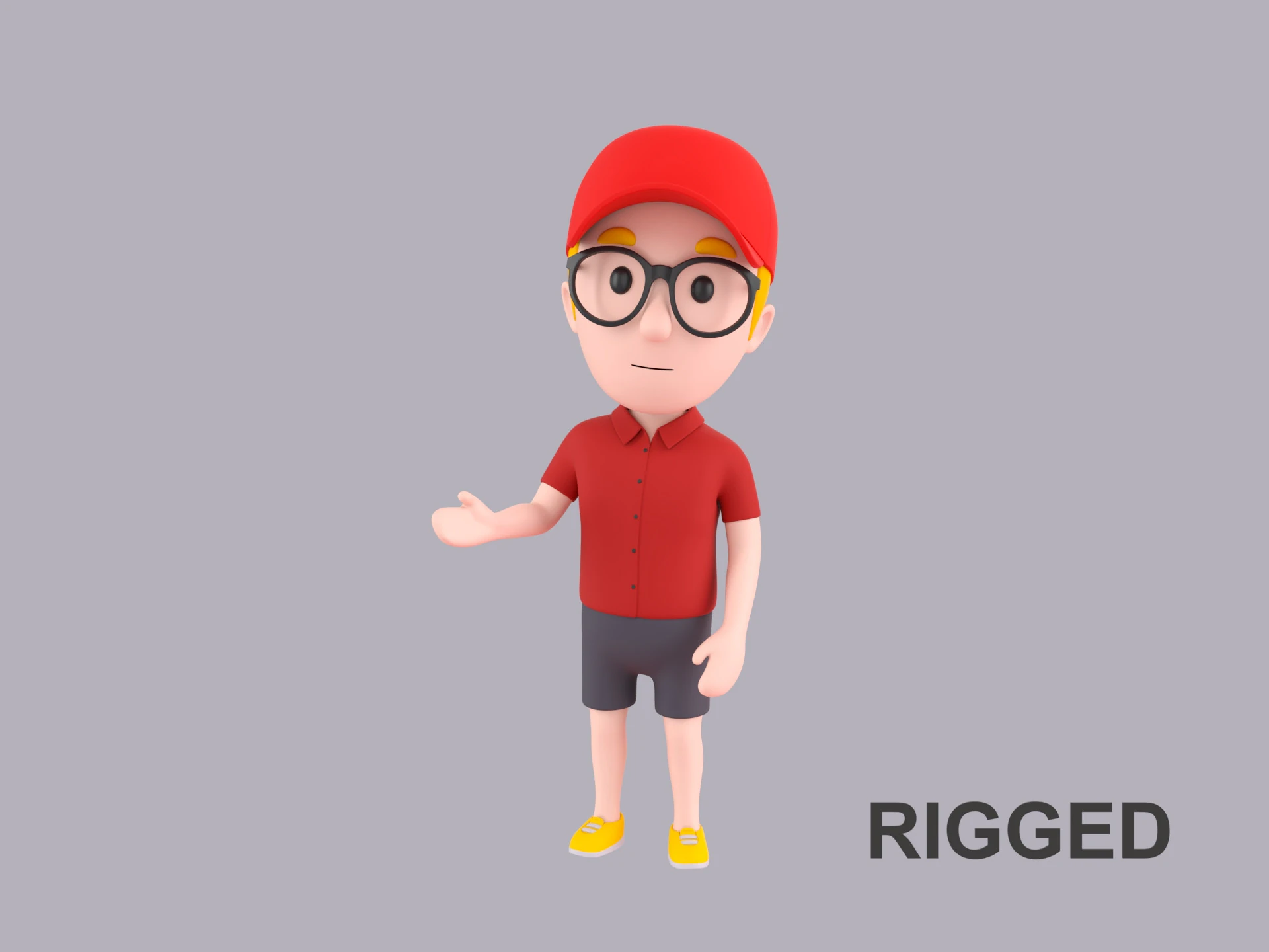 Cartoon Male Character Rigged 014 3D Model .c4d .max .obj .3ds .fbx .stl .blend 