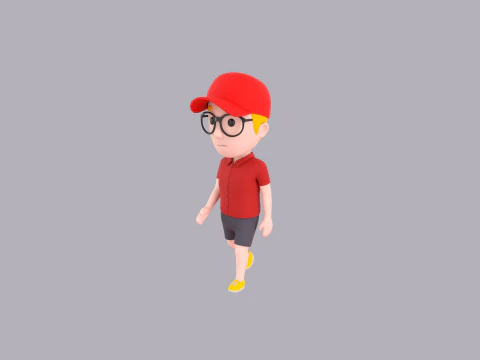 Cartoon Male Character Rigged 014 3D Model
