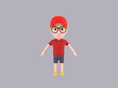 Cartoon Male Character Rigged 014 3D मॉडल