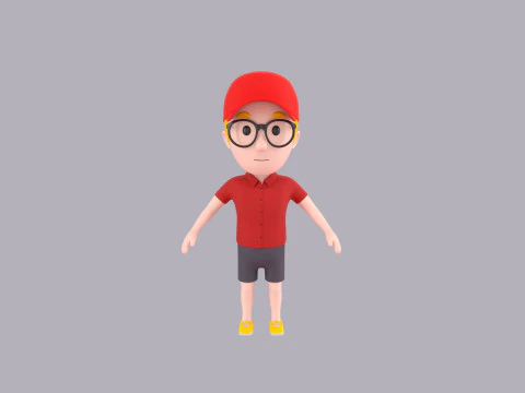 Cartoon Male Character Rigged 014 3D Model