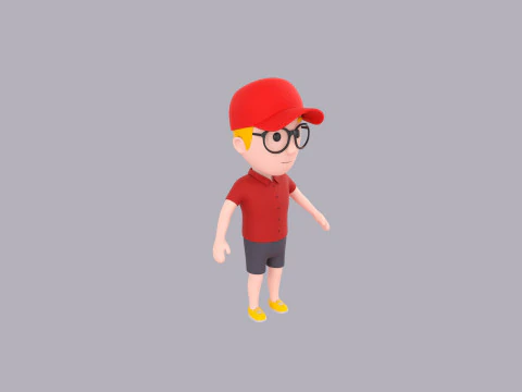 Cartoon Male Character Rigged 014 3D Model