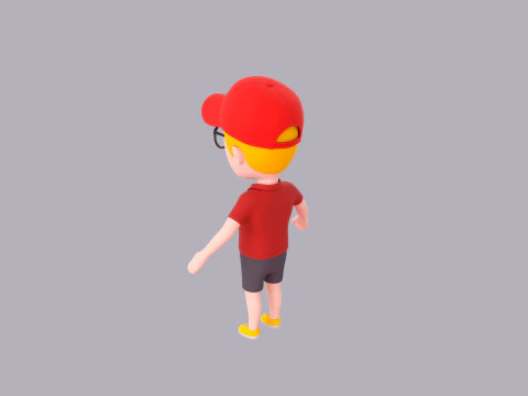 Cartoon Male Character Rigged 014 3D Model