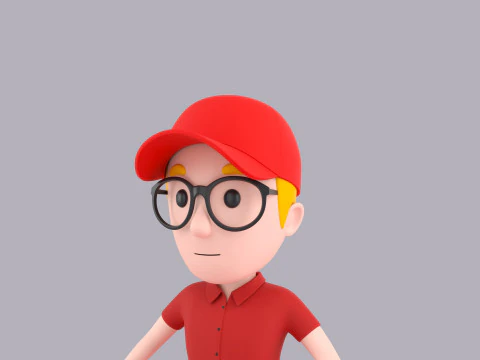 Cartoon Male Character Rigged 014 3D Model