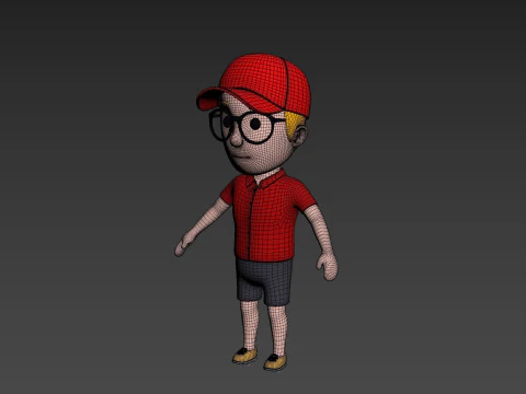 Cartoon Male Character Rigged 014 3D Model