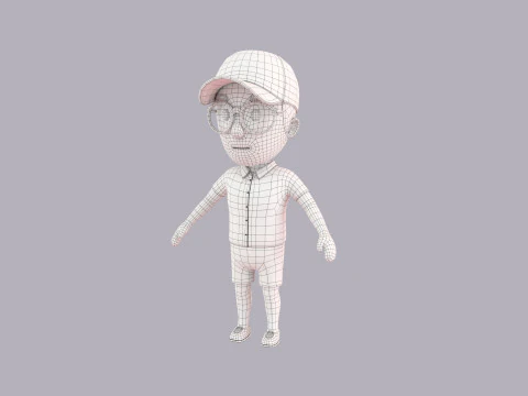 Cartoon Male Character Rigged 014 3D Model