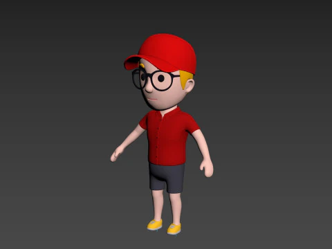 Cartoon Male Character Rigged 014 3D Model