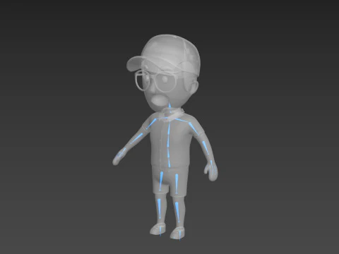 Cartoon Male Character Rigged 014 3D Model