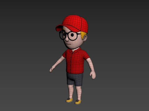 Cartoon Male Character Rigged 014 3D Model