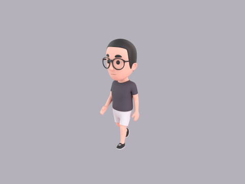 Cartoon Male Character Rigged 015 3D Model