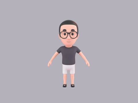Cartoon Male Character Rigged 015 3D Model