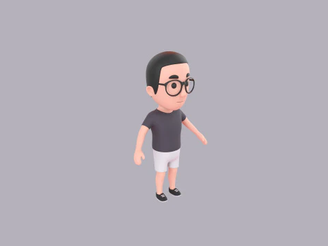 Cartoon Male Character Rigged 015 3D Model