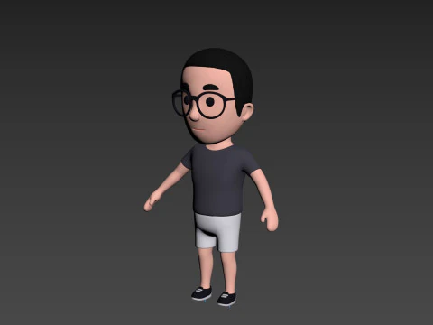 Cartoon Male Character Rigged 015 3D Model