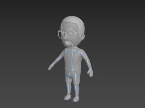 Cartoon Male Character Rigged 015 3D Model