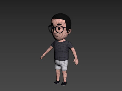 Cartoon Male Character Rigged 015 3D Model
