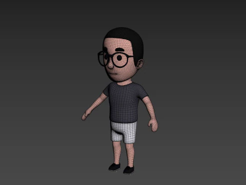 Cartoon Male Character Rigged 015 3D Model