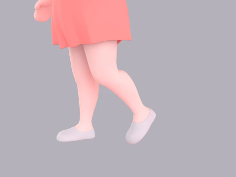 Cartoon Female Character Rigged 016 3D Model