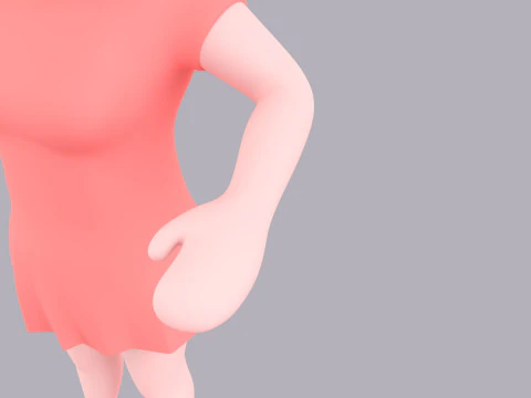 Cartoon Female Character Rigged 016 3D Model