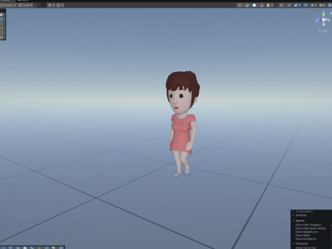 Cartoon Female Character Rigged 016 Model 3D