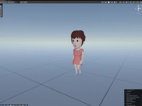 Cartoon Female Character Rigged 016 3D Model