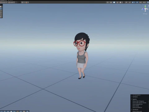 Cartoon Female Character Rigged 017 3D Model
