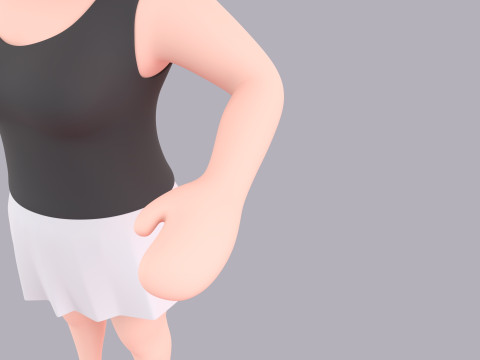 Cartoon Female Character Rigged 017 Model 3D