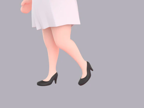 Cartoon Female Character Rigged 017 3D Model