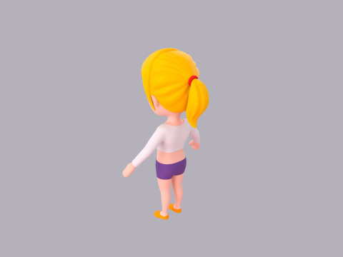 Cartoon Female Character Rigged 018 Modèle 3D