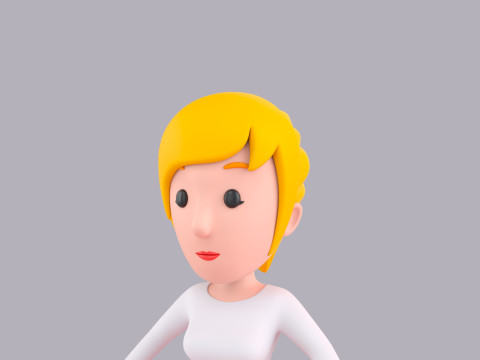 Cartoon Female Character Rigged 018 Modèle 3D