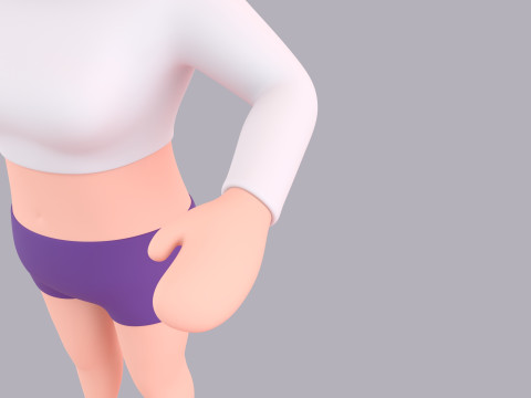 Cartoon Female Character Rigged 018 Modèle 3D