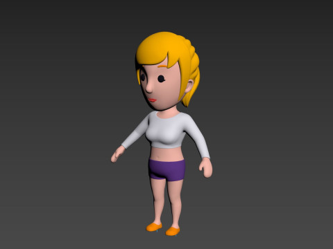 Cartoon Female Character Rigged 018 Modèle 3D
