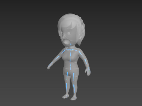 Cartoon Female Character Rigged 018 Modèle 3D