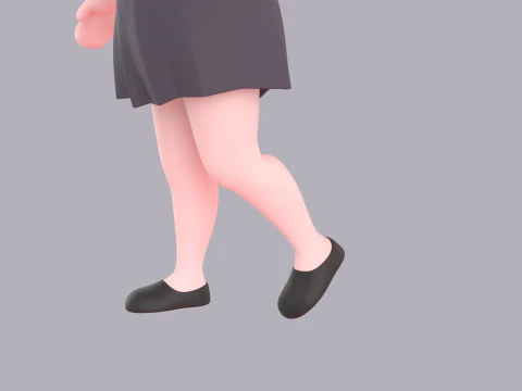 Cartoon Female Character Rigged 019 3D Model