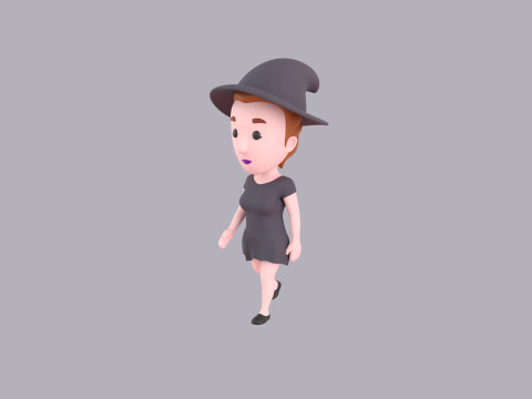 Cartoon Female Character Rigged 019 Modelo 3D
