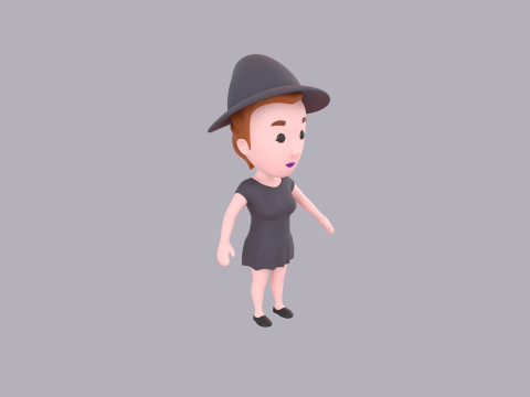 Cartoon Female Character Rigged 019 Modelo 3D